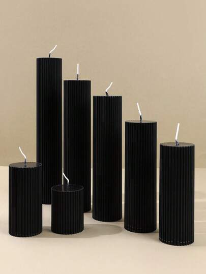 Black Cylindrical Scented Candle, Decorative Candle Set, Candle Decor, Best Friend Gift, Women's Gift, Winter Gift, Home Decor Candle, Cone Candle