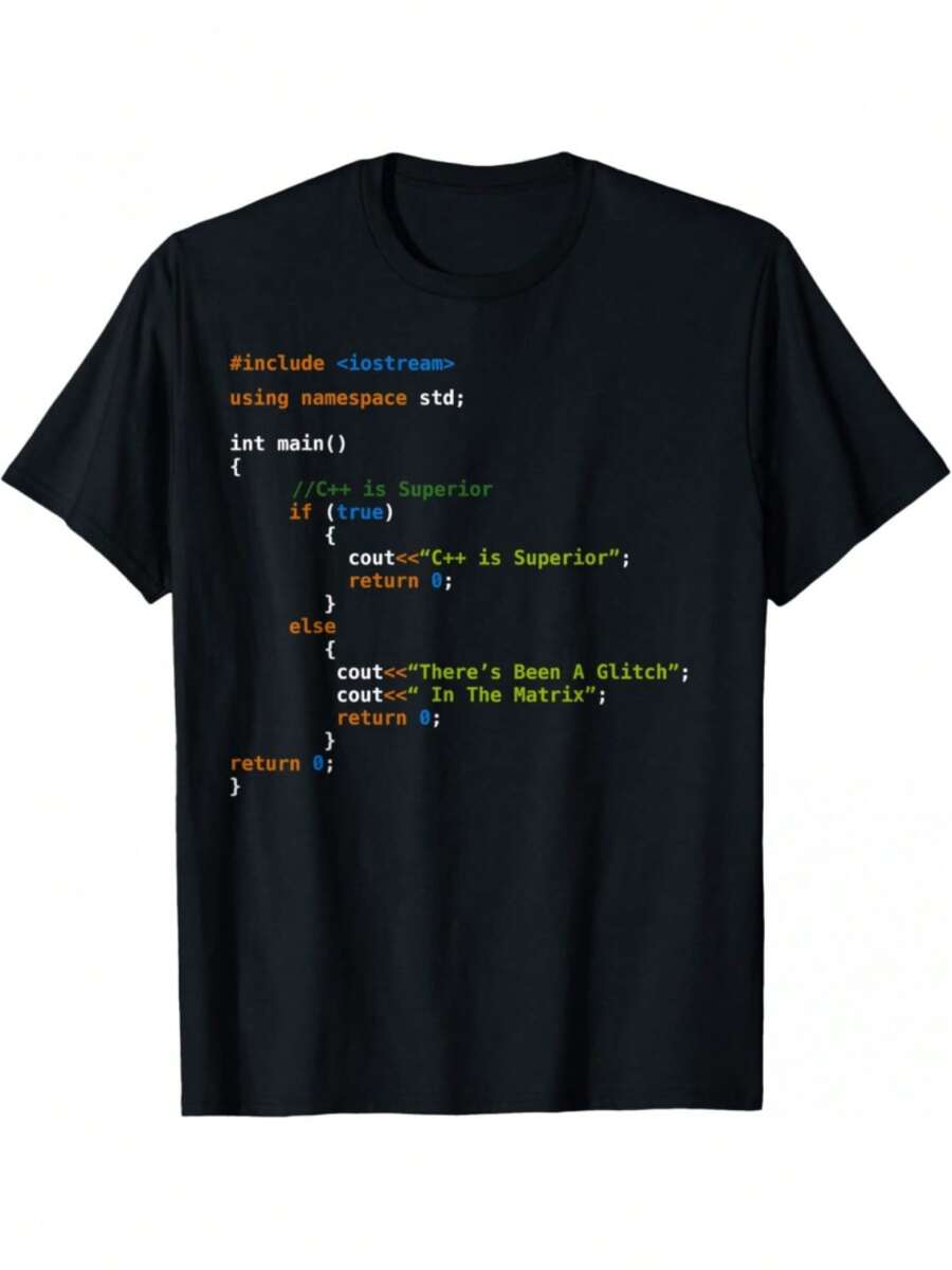 Camiseta de programación C__ para programadores, regalo unisex - Negro - Ver 1