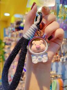 1 pieza Llavero con colgante de cerdo astronauta de color degradado, decoración de llavero de animal creativo y lindo, llavero de coche, colgante de bolso, accesorio de teléfono, regalo para amigos, familia, San Valentín, cumpleaños, accesorio de fiesta - Multicolor - Ver 12