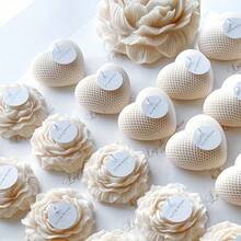 2件套DIY编织爱心+3D牡丹花硅胶蜡烛和肥皂模具 - 非常适合母亲节、情人节、生日、圣诞节、感恩节、婚礼、母亲节、DIY手工礼物装饰模具 - 白色 - 查看 10