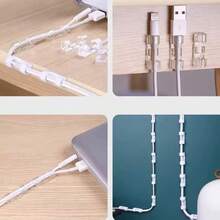 160pcs/40pcs/20pcsClear Cable Clips - Self-Adhesive ABS Cable Management Organizer For Under Desk & Wall Wire Holder, Home Office Car TV PC Ethernet USB Charging Data Line, And For Christmas LED Light Clips Indoor/Outdoor (Assorted Sizes) - Clear - View 2