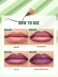 Pudaier 6 件唇线笔套装 24 小时持久防水哑光铅笔纸笔架礼品包装适合节日和生日 - 套裝 01 - 查看 4