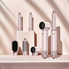 5-In-1 Hair Dryer Brush With Heat Styling & Negative Ion Technology - Multi-Functional Styler For Blow Drying, Curling, & Straightening - Fast, Smooth, And Frizz-Free Results - Ideal Valentine's Day Gift