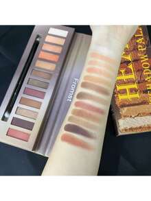 12 Colors Eyeshadow Palette With Brush Long Lasting Easy Makeup Brown Eyeshadow Palette Pink Eyeshadow Palette - 彩色 - 查看 8