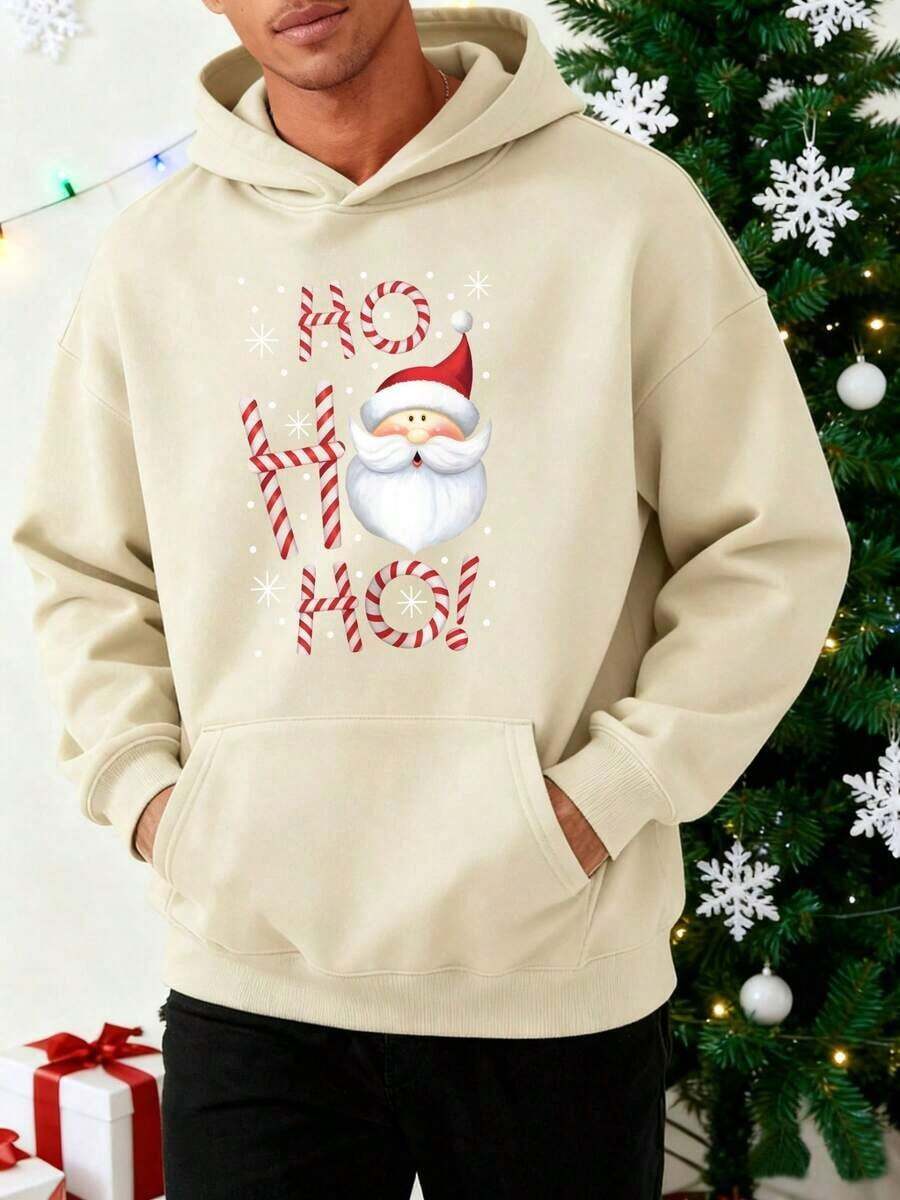 Sudadera con capucha con cordón y estampado de letras para hombre, para otoño - Albaricoque - Ver 1