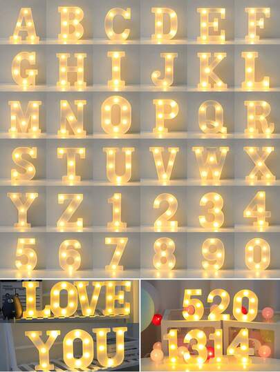 LED-verlichting met letters en cijfers, werkt op batterijen (batterijen niet inbegrepen), geschikt voor huwelijksaanzoeken, verjaardagen, Ramadan, feesten en bruiloften.