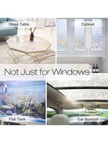 1/Roll 3D Window Privacy Film, Static Clings Vinyl Window Film Sun Blocking, Privacy Sticker For Glass Door - Multicolor - View 7