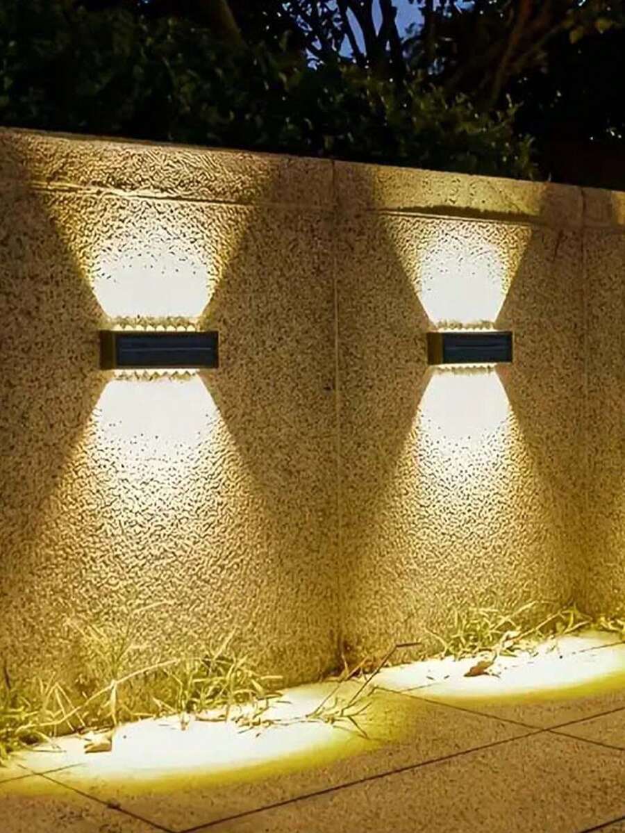 1/2/4个装户外太阳能灯 - 16颗LED安全照明夜灯，白光/暖光花园氛围灯，便携式镍氢电池应急露营灯，商业装饰照明 | 配有双面胶带和螺丝，安装简便 | 适用于家庭花园、门廊、庭院、围栏、车库、楼梯、阳台 | 圣诞节/万圣节装饰，返校礼物等。