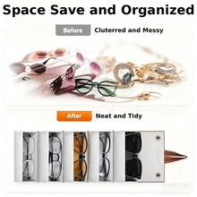 Hộp đựng kính mô phỏng bằng da PU có thể gập lại, Hộp đựng kính thời trang chống trầy xước có đệm mềm treo có thể gập lại, Phụ kiện di động, Chất liệu bền, Vỏ bảo vệ hộp đựng nhiều lớp dễ thương, Thiết kế nhiều lớp, Cũng có thể đựng phụ kiện và phụ kiện đồng hồ, Thích hợp để mang theo khi đi du lịch - Nhiều màu - Xem 6