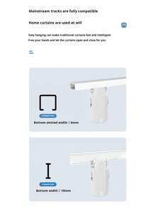 ستارة كهربائية ذكية للمنزل، ستارة ذكية بريموت كنترول، رفيق الستارة الذكية، بدون أسلاك، بدون حفر، سهلة التركيب، ستارة بريموت كنترول أوتوماتيكية - أبيض - مشاهدة 6