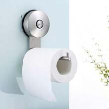 Toilet Paper Holder - JOMOLA Vacuum Suction Cup Toilet Paper Holder Bathroom Tissue Paper Stainless Steel Holder Toilet Paper Roll Dispenser Brushed Finishu2026 - 白色 - 查看 4