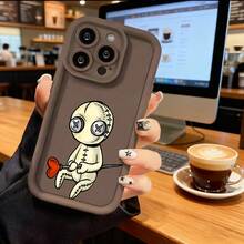 Funda de Teléfono con Diseño de Muñeca Vudu Linda y Corazón Adecuada para  15 Pro Max  14 Pro  13  12  Galaxy S23 S22 S21 S20 Funda de Teléfono Funda de Pareja Regalo para Novio Novia Regalo de San Valentín Regalo de Cumpleaños - Burdeos - Ver 5
