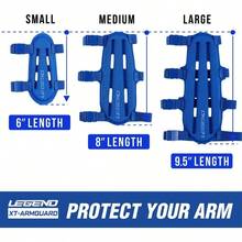 Armguard XT Guardabrazos de Tiro con Arco - Protector de Antebrazo con Cobertura y Proteccin Completas - Correas Elsticas Ajustables de Alta Densidad con Hebillas de Liberacin Rpida - Azul + S - largo 6 pulgadas - Ver 8