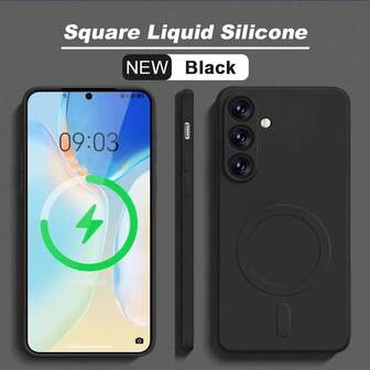 1pc Compatible Magnetic Case For Galaxy A06 A15 / A16 / A17 / A26 / A35 / A36 / A55 / A56 / A25 / A26 / A54 Case Compatible With Magnetic , Soft TPU Camera Protective Shockproof Silicone Case ,Compatible With Galaxy S23 / S23 FE/S24 FE/S25 / S25Ultra/S25 Waterproof Shockproof Anti-Fall Scratch Resistant,Magnetic Phone Case