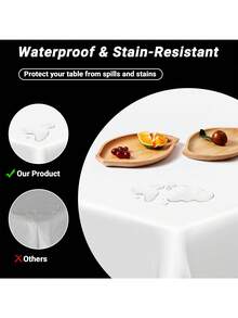 5件套一次性派对桌布，颜色可选白色、黑色、粉色、蓝色、紫色，适用于婚礼、生日派对、甜点桌装饰，塑料长方形桌布，纯色，尺寸137*137厘米，适合方形小桌、餐桌、生日装饰