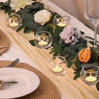 1 pieza Portavelas de cristal redondo con inspiración nórdica - Versátil soporte de té para decoración de cena romántica, accesorios del hogar, centros de mesa festivos - Apto para Navidad, Pascua, Acción de Gracias, Día de San Valentín - Para entusiastas de la decoración del hogar - Regalo perfecto para inauguración de casa, cumpleaños, aniversario (sin velas incluidas)