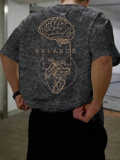 1pc Men's Fashionable Printed Loose Fit Short Sleeve T-Shirt | Exquisite Design | Essential For Summer | Easy To Match, Showcasing Your Style