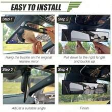 Espejo retrovisor panorámico convexo de 12 pulgadas de ángulo amplio universal, accesorio adecuado para automóviles, SUV, camiones y otros vehículos - Unitalla - Ver 7
