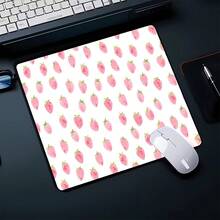 1pc Sweet Heart And Strawberry Pattern Mouse Pad, Long Mouse Pad For Desktop Games, Laptop Mouse Pad, Game Mouse Pad - Multicolor - View 25