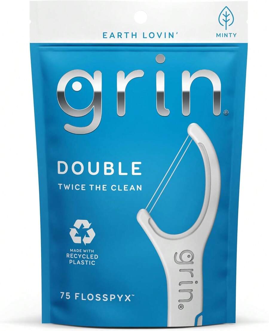 TendenciaGRIN, Double Flossypx Travel, Hilo Dental Ecológico y Extra Largo, para una Higiene Bucal Completa y ResponsableCalidad premium - 1 - Ver 1
