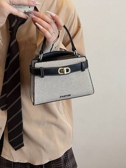 Fashionable Casual Versatile Portable Shoulder/Crossbody/Handheld Contrasting Color Women Small Square Bag