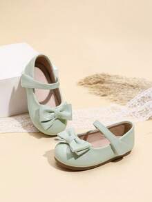 Zapatos casuales con decoración de lazo para niñas, adecuados para uso diario en otoño/invierno