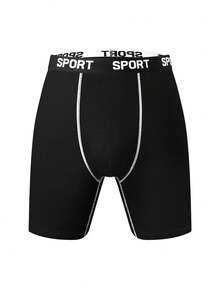 10pcs/Pack Men's Stretchy Long Boxer Briefs | Polyester & Spandex Blended Knit Fabric, Elastic Fiber Enhanced Elasticity - Breathable & Soft, Activewear Fit