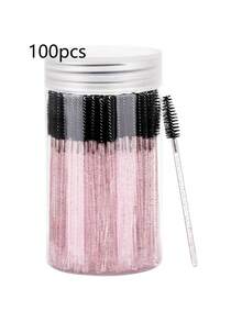 100 Pcs Disposable Mascara Wands, Crystal Eyebrow Spoolies Brush For Eyelash Extensions, Lash Brushes With Container (Black, Pink) - Multicolor - View 14