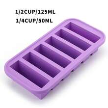 1PC 2/4/6Grid Silicone Freezer Mold With Lid Refrigerated Food Storage Box Food Box Ice Tray Mold Ice Box Fresh-Keeping Box - cyan-4Grid - 查看 12