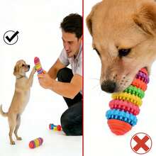 宠物健康牙齿牙龈咀嚼玩具 彩色橡胶宠物狗幼犬牙齿磨牙玩具 - 彩色 - 查看 4
