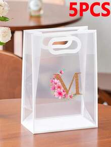 5 قطع - 1 قطعة حقيبة هدايا شفافة قابلة لإعادة الاستخدام مع مقبض - مثالية للأعراس والأعياد والمناسبات، حل تعبئة متعدد الأغراض وحقيبة تخزين - متعدد الألوان - مشاهدة 32