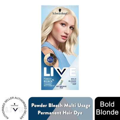 Schwarzkopf LIVE 00P Powder Bleach Multi Usage Bold Blonde, Permanent Hair Lightening Bleach Kit For Strong Blonde Lift, High Performance Hair Lightener, 1 Pack, 2 Pack Or 3 Pack