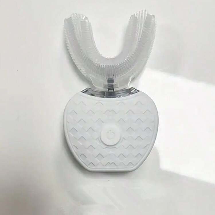 فرشاة أسنان كهربائية من السيليكون على شكل حرف U، تنظيف 360 درجة، 3 أوضاع تنظيف، بطارية ليثيوم قابلة للشحن 300 مللي أمبير، تصميم إرجونومي، مقاوم للماء، مناسب للاستخدام المنزلي والسفر - متعدد الألوان - مشاهدة 13