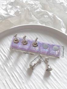 亚克力极光彩虹色矩形钻石形状美甲展示架，树脂水晶珠水钻复古韩国花朵激光 DIY 家居和户外女士母亲姐妹妻子女友婚礼美甲沙龙美容情人节使用