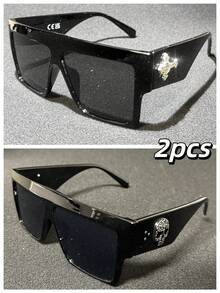 1* Black Frame/all Gray/cross + 1* Black Frame/all Gray/skull