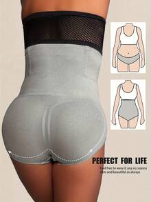 From Local Plus Size High-Waist StableAir Belly Control Panty With Balanced Midsection Flattening, Enhanced Hip-Line Form And Anti-Curl Secure Edges - 灰色 - 查看 10