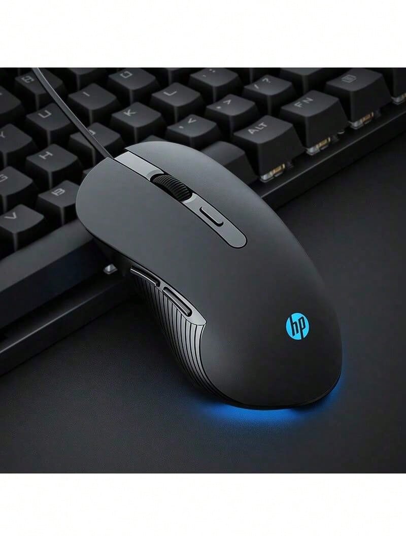 HP Official Wired Mouse Silent Luminous Four-Speed Adjustment E-Sports Game Notebook Desktop Mechanical Office Computer Dedicated Mouse