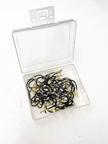 60 pièces Hameçons en acier au tungstène noir et or avec barbes, convenant pour la capture de la carpe, de la perche, de la carpe, accessoires de pêche - Noir - Voir 3