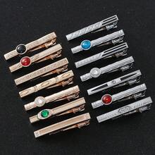 1pc Hot-Selling Men's Formal Luxury Tie Clip, Fashionable Colorful Business Gold & Silver Suit Accessory, Versatile Gemstone Inlaid Tie Clip For Evening Dress Suit Shirt, Elegant Gold & Silver Tie Clip Accessory, Cross-Border Men's Wholesale High-End Tie Clip, Business Formal Rhinestone Press-On Glossy & Matte Korean Style For Formal Meetings - Tie Clip - View 12
