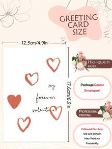 1PC Enduring Love Valentine's Day Greeting Card - Cartoon Heart Pattern, Paper Love Theme, Universal Love Message, Ideal For Boyfriend/Girlfriend/Husband/Wife, Valentine's Day/Anniversary - Multicolor - View 4