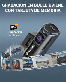C10 Dashcam para Auto, Camara para Carro con WiFi 2.5 k, CAM para Automovil Interior con Visión Nocturna, Tarjeta de 32, Sensor G, Monitor de Aparcamiento - 1 - Ver 6