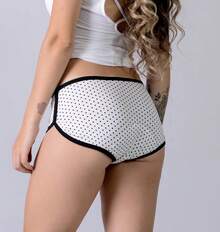 Fluxx White/Polka Dot Menstrual Nighttime Panties/Shorts - 查看 4