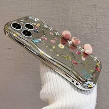 17 Pro Max/16 Pro/15 Plus/14/13/12/11対応 電鍍防摔スマホケース 小花柄デザイン スタイリッシュな外観 強化保護 衝撃吸収 スクラッチ防止 軽量で使いやすい 携帯電話のデコレーションと保護を両立 ファッション性豊 - シルバー - チェックする 8