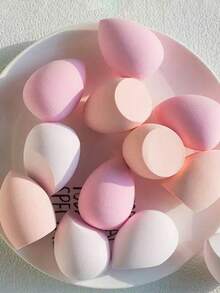 4-Piece Latex-Free Makeup Sponge Set With 4 Storage Bags – Random Colors Water Drop Shape, Wet/Dry Use For Foundation/Touch-Up, Easy To Use, No Powder Waste - 彩色 - 查看 3