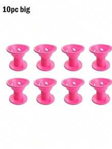 20pcs Non Hot Curly Hair, Silicone Bell Shaped Curling Tool, Easy To Curl All Types Of Hair, Female Home Hair Accessories Will Not Damage Hair, Easy To Operate. - Pink - View 7