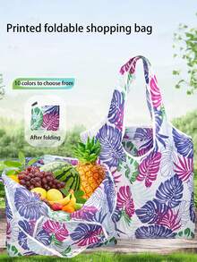 1pc (With Small Coin Pouch) Large Capacity Fashion Printed Tote Bag, Portable, Foldable, Reusable Shopping Bag, Shoulder Bag, Big Capacity - Multicolor - View 2