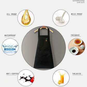 Delantal arcoíris, para secar las manos, uso doméstico en la cocina, muy atractivo, impermeable, a prueba de aceite, uniforme de trabajo, con patrón aleatorio en el pecho