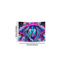 1件，HEGO荧光夜光蘑菇女孩挂毯 - 多用途涤纶墙饰，适用于家居和户外装饰，发光奇幻艺术，无需电池，用途广泛，适用于派对和节日。 - 彩色 - 查看 9