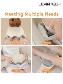 LEVIATECH 3D揉捏颈肩按摩器，可充电，办公必备，母亲节礼物，缓解颈部疼痛，升级版按摩枪，便携式 - 彩色 - 查看 5