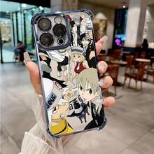Anime S-Soul Eater Phone Case Compatible With  17 16e 16 15 14 13 12 11 Mini Pro Max Air X XR XSMAX 8 7 Plus Shockproof Transparent Soft Back Case, Daily Use Case, Anime Design, Lightweight Shell, Comfortable Fit, Technology Enthusiast,  User - 混合顏色 - 查看 7